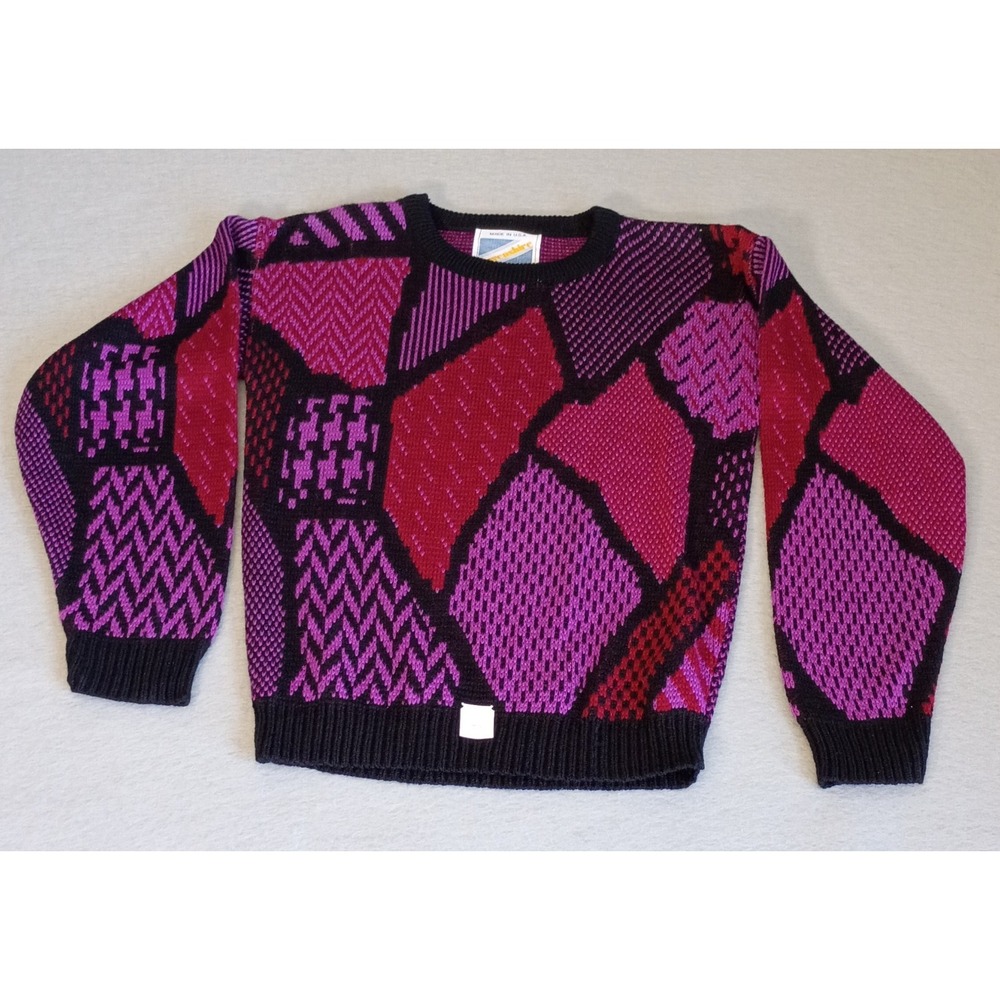 Vtg Womens Havenshire Patterned Acrylic Knit Sweater Made In USA Size 12? 90s - Picture 10 of 10